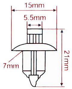 Rivetto a clip Japan style per carene, tipo | 08 - 0500 - r1095 - ENDURRAD