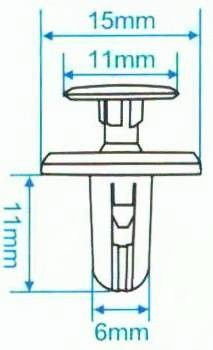 Rivetto a clip Japan style per carene, tipo | 08 - 0510 - r1096 - ENDURRAD