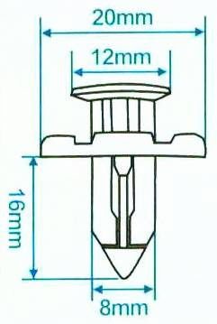 Rivetto a clip Japan style per carene, tipo | 08 - 0520 - r1097 - ENDURRAD