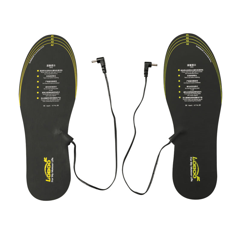 Coppia di solette riscaldate per moto in silicone nero