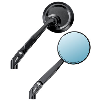 Specchietti retrovisori LOBOO RM01 visti da un'altra angolazione, braccio in alluminio ripiegabile