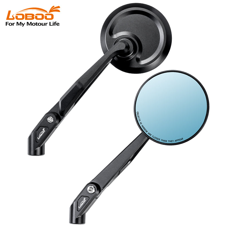 Coppia di specchietti retrovisori pieghevoli LOBOO RM01 con lente tonda da 115 mm, destro e sinistro