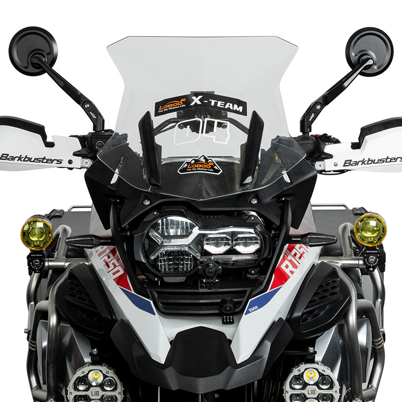 Specchietti LOBOO RM01 su BMW GS visti dalla posizione di guida