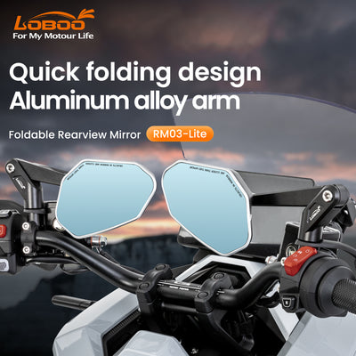 Specchietti LOBOO RM03-Lite ripiegati lungo il manubrio
