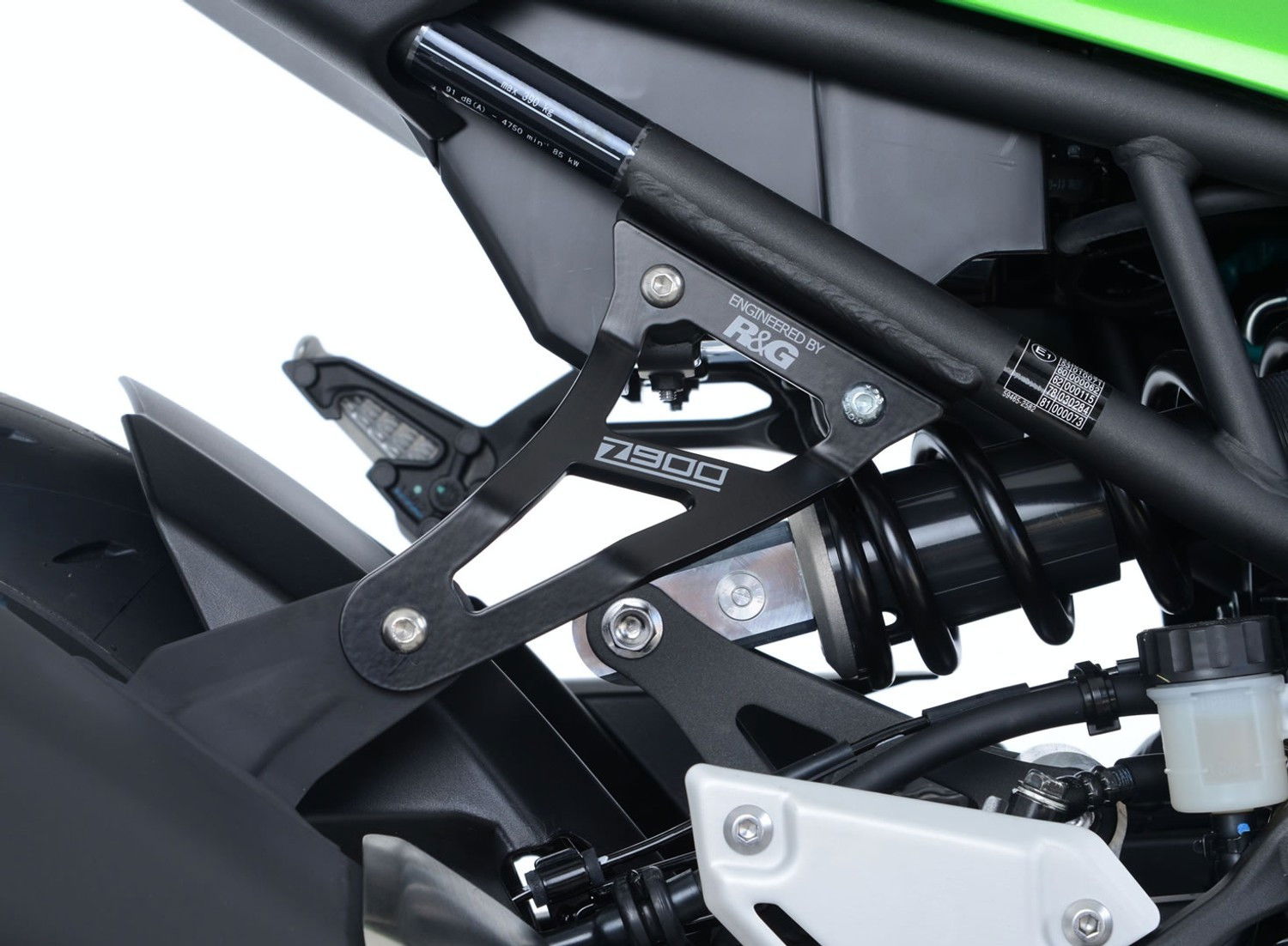 Staffa supporto scarico + piastra fori pedane posteriori, Kawasaki Z900