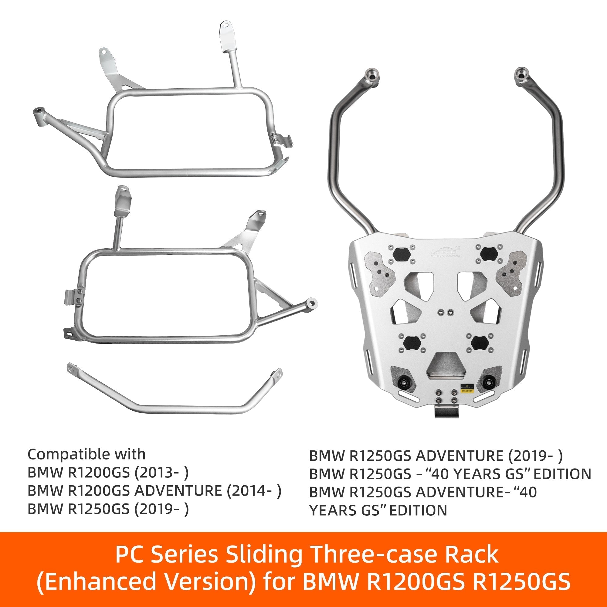 Sistema portapacchi scorrevole LOBOO per BMW R 1200 GS e R 1250 GS