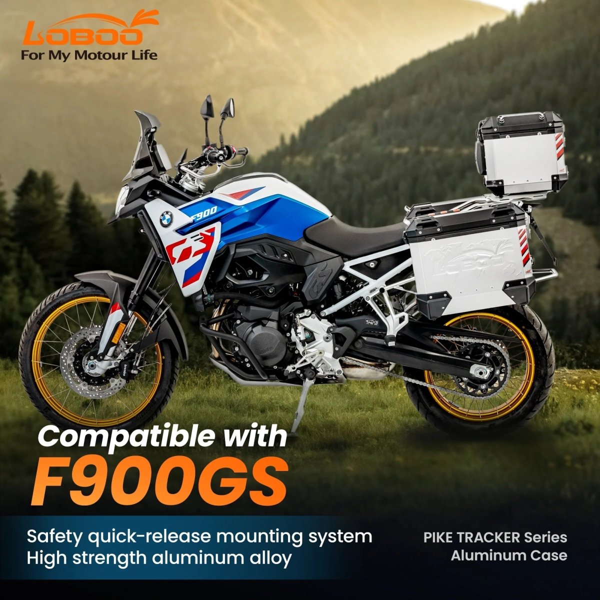 Maletas de aluminio BMW F900 GS - LOBOO PIKE TRACKER - Endurrad.com