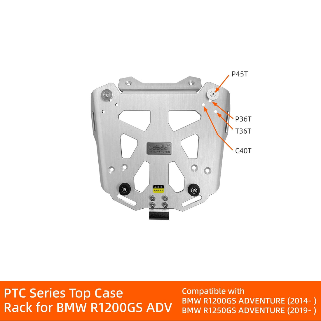 Portapacchi posteriore LOBOO serie PTC per BMW R1200GS Adventure