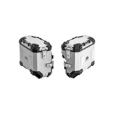 Maletas laterales de aluminio para moto de 30, 35, 38 y 45 L | desmontaje rápido en nueve puntos, cerradura con llave — CONQUEROR