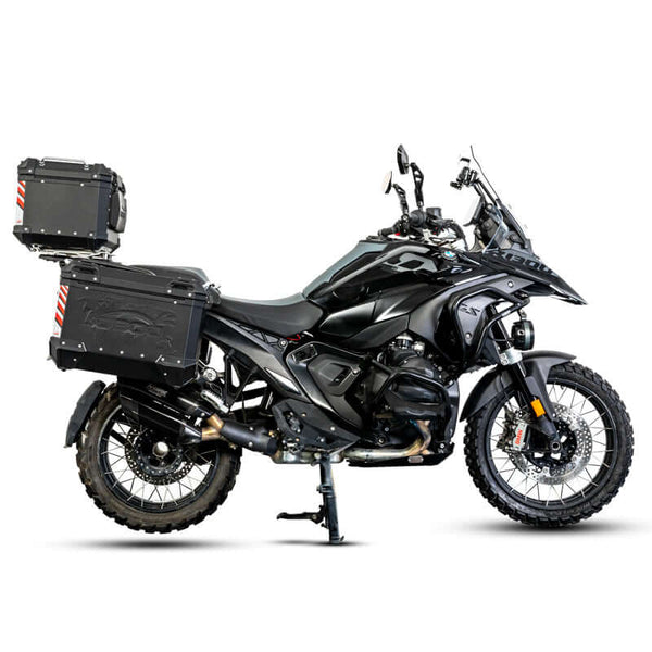 Maletas laterales de aluminio para BMW R 1300 GS con herrajes | 37+37 o 45+45 L - PIKE TRACKER
