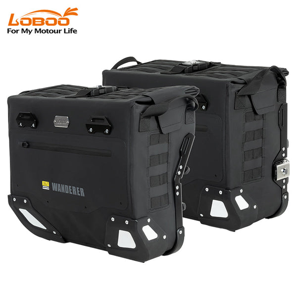 Maletas laterales semirrígidas para moto 40+30 L o 40+40 L | impermeables IPX6, bolsas de 20 L incluidas — Wanderer