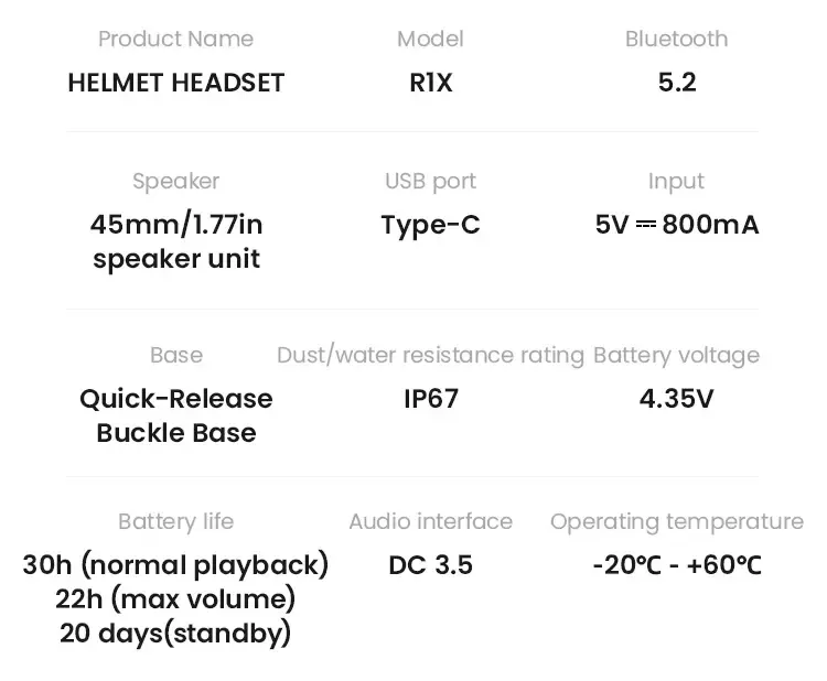Manos libres para casco de moto LOBOO R1X – Bluetooth 5.3 - Endurrad.com